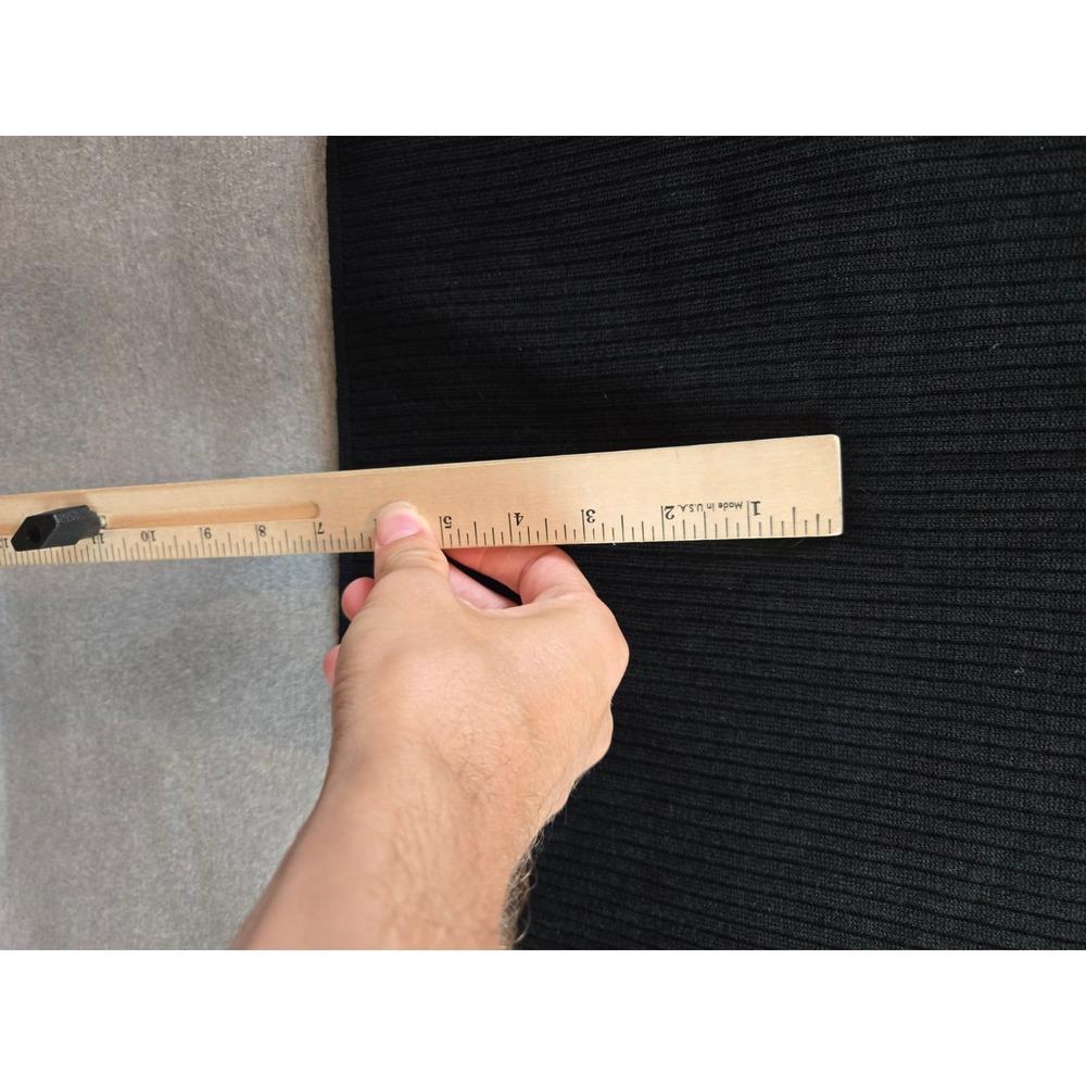 NWT Uniqlo Dress XS Black Merino Blend V Neck‎ Fitted Long Sleeve Ribbed Minimal - Picture 6 of 10